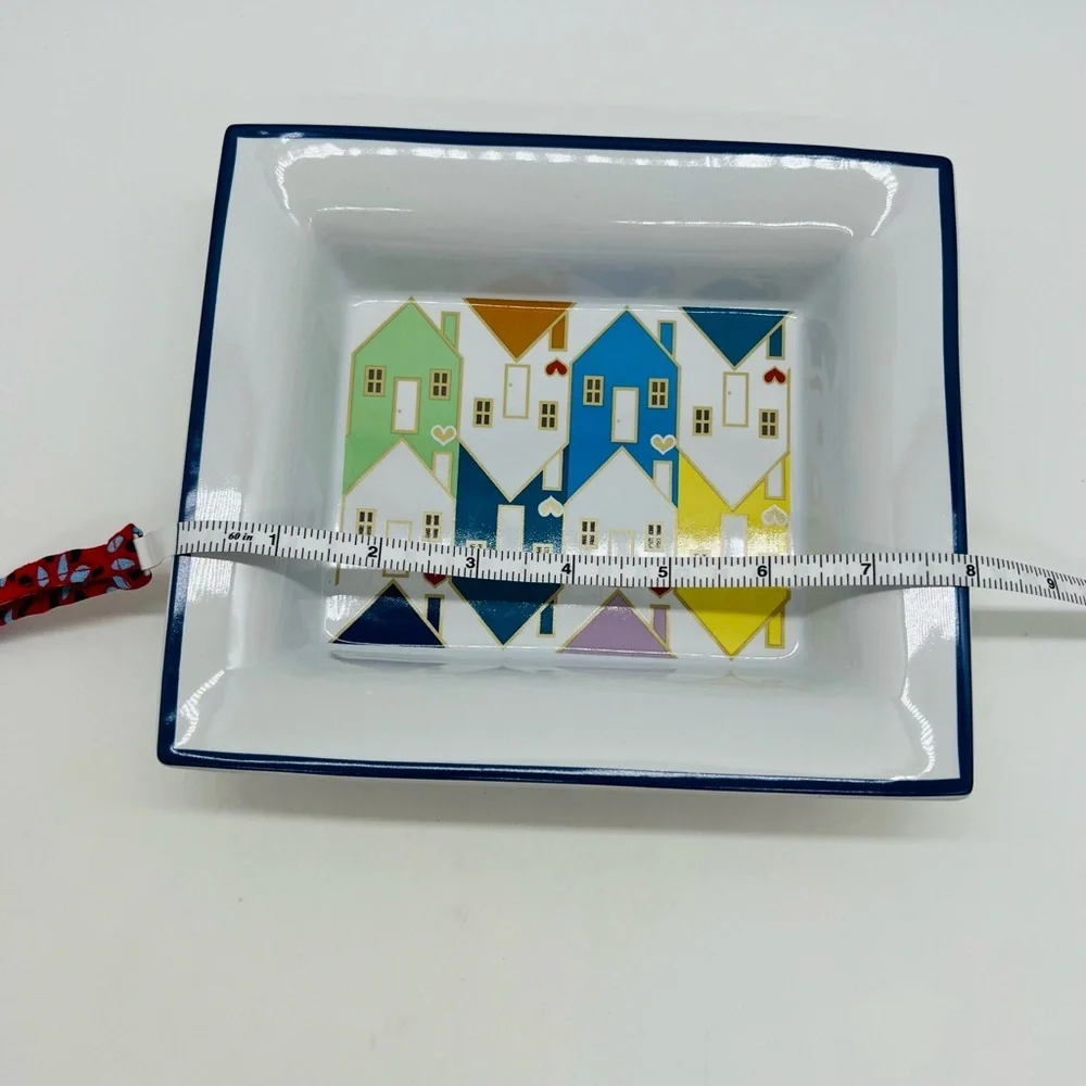 Pottery Barn Habitat For Humanity House Pattern Rectangular Decorative Dish